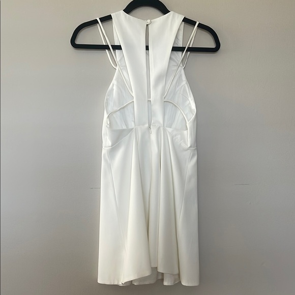 L\'ATISTE White Halter A-line Mini Dress